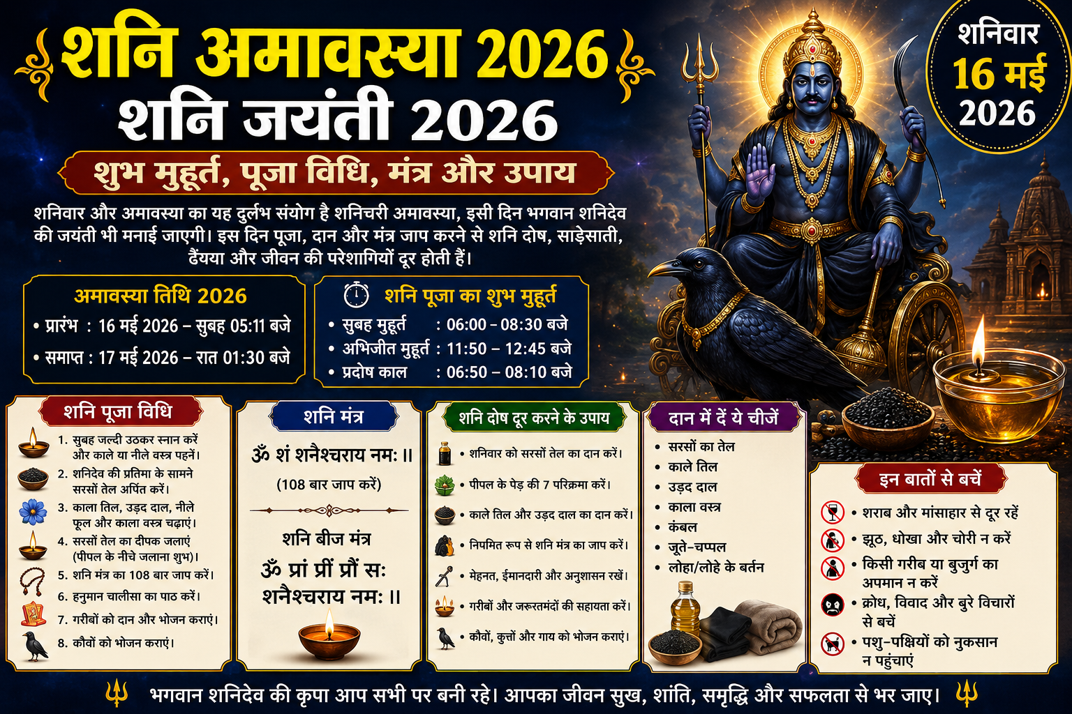 shani amavasya  shani jayanti 2026 date and time today shubh muhurat shanichari amavasya puja vidhi